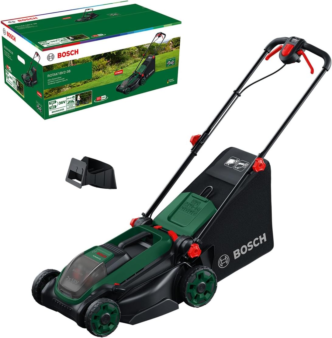 Bosch Akku-Rasenmäher ROTAK18V2-38 (Schnittbreite: 38 cm, Magnetisch