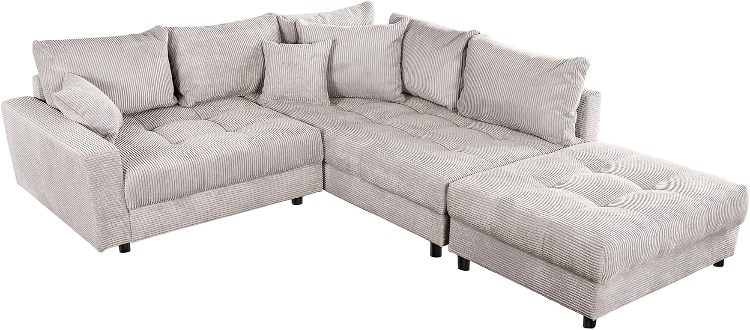 Riess Ambiente Modernes Ecksofa, Cord-Sofa, 85 cm, 75 cm, 80 cm
