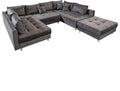Riess Ambiente Moderne XXL Wohnlandschaft Kent 305 cm grau Samt Bigsofa inkl., Schlafsofa, Gästebett, 190 cm, 280 cm, 235 cm, 180 kg