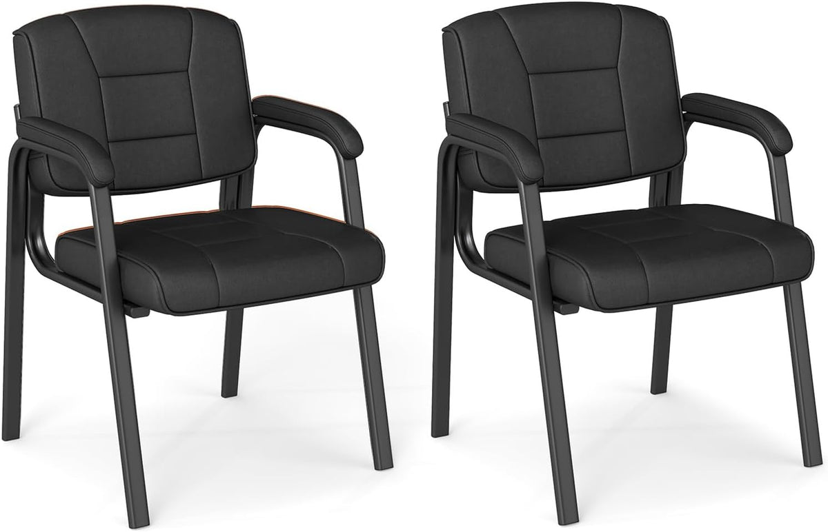 COSTWAY Konferenzstühle 2er Set, Gästestuhl, Wartezimmerstuhl, 180 kg, 87 cm