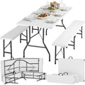 Tectake 3-teiliges Gartenmöbel Set, Gartentisch, Balkontisch, Terrasse, Kunststoff