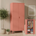 Skølm Ituri Metallschrank Terrakotta, Kleiderschrank, Garderobenschrank, Büro, 80 cm