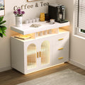 FREDEES küchenschrank Sideboard mit 3 Schubladen, Buffetschrank, Buffet-tisch, 100 cm, 40 cm, 80 cm, LED